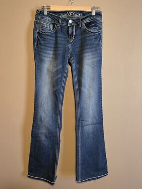 WallFlower Junior Size 7 Dark Blue Bootcut Jeans